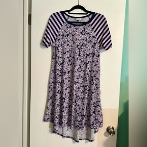 Lularoe Dress Small Floral Striped